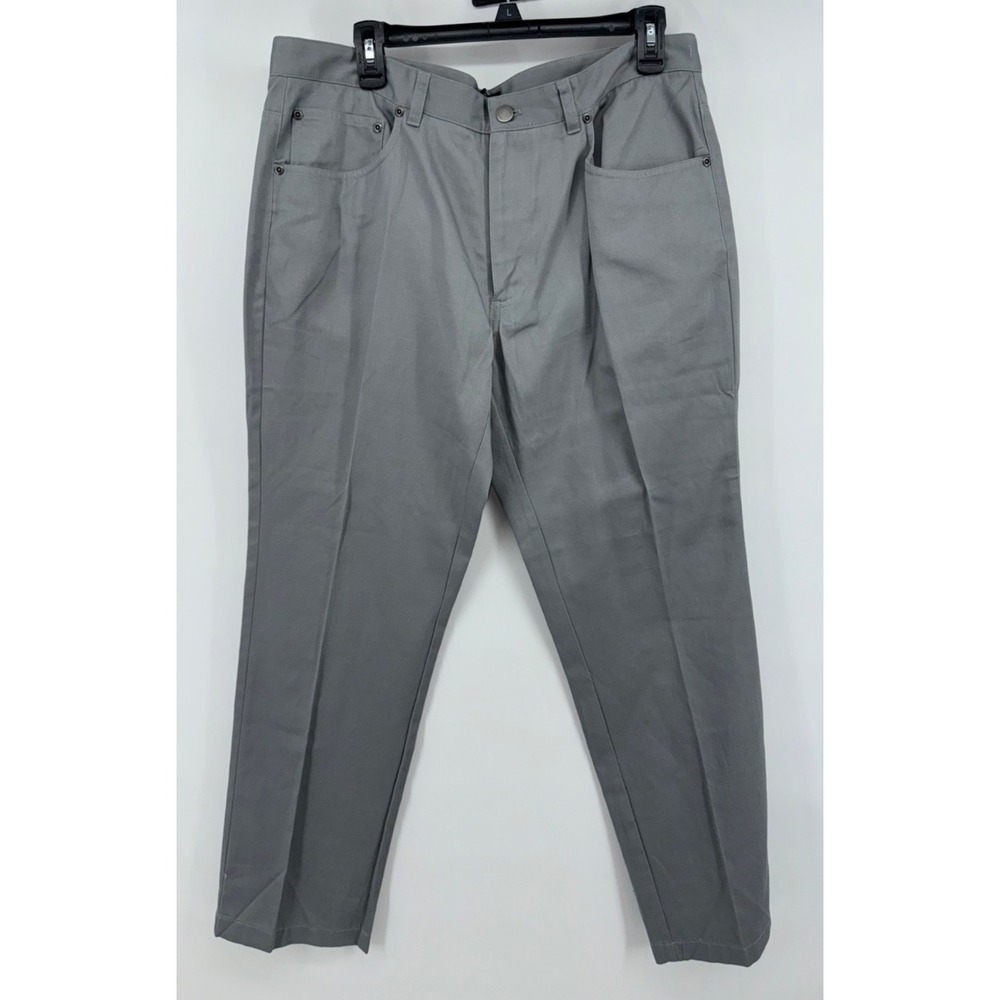 INC Mens Milan Grey Slim Fit Straight Leg Low-Rise Dress Pants 34/30 utility